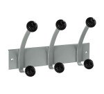 3 patères murales doubles métal et plastique