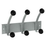 3 patères murales doubles métal et plastique