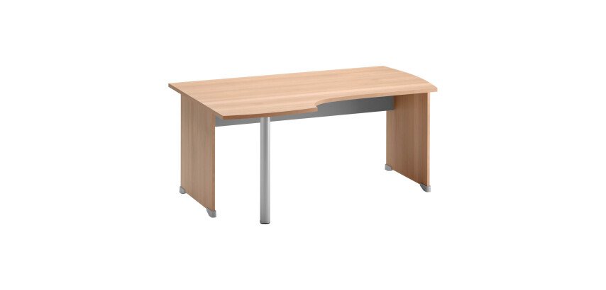 Bureau compact retour à gauche L 160 cm piètement plein bois - Jazz