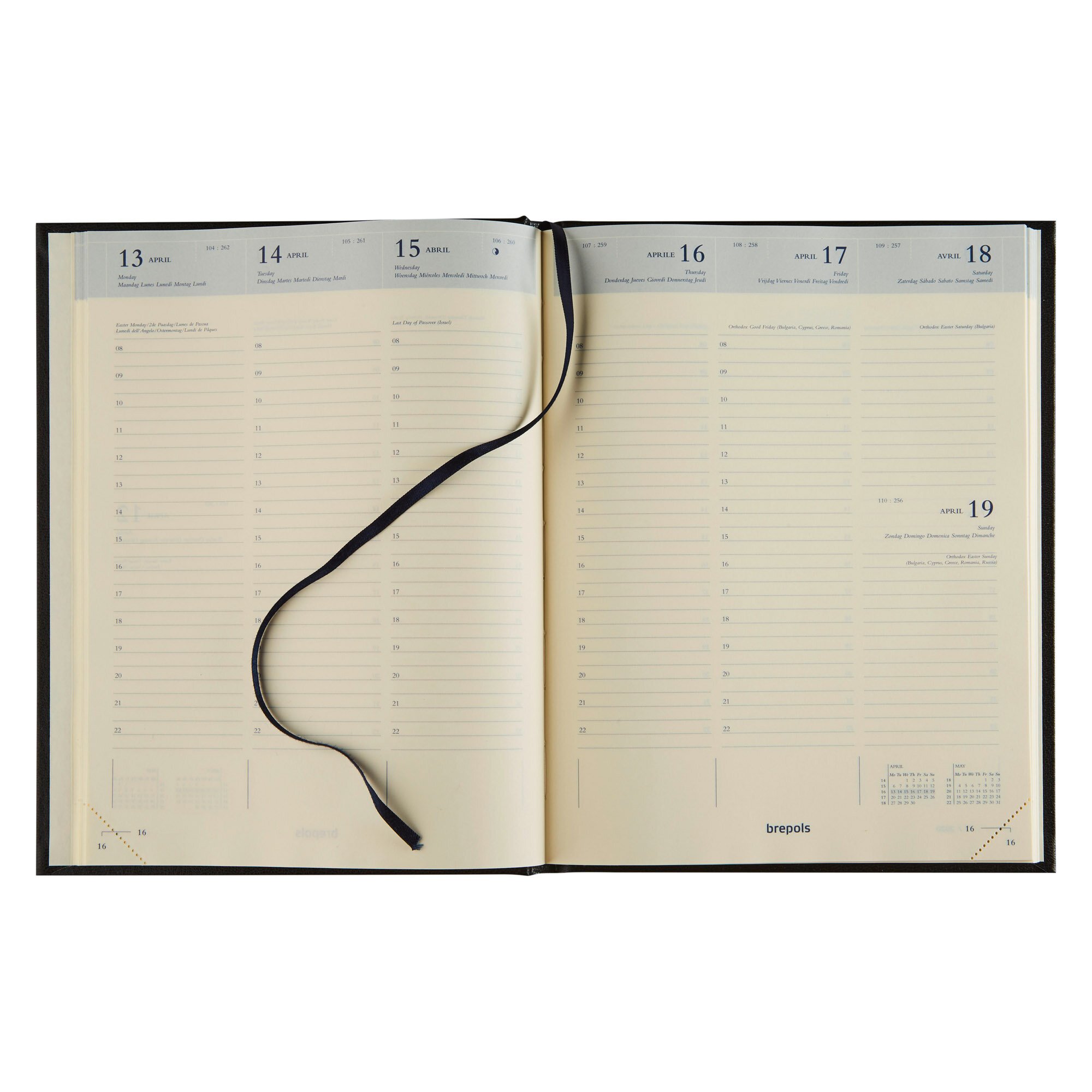 Brepols, Agenda journalier, EURO, 148x210mm, 2024, noir, 0.224