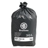 Sac poubelle 30 litres Qualité supérieure Bruneau gris - 200 sacs