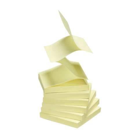 Z-Notes Bruneau Yellow Repositionable Notes 75 x 75 mm - 1 block of 100 sheets
