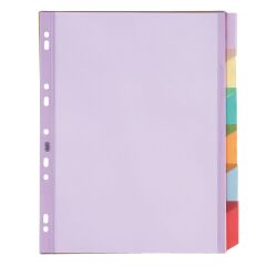 Separadores de PVC Oxford de colores A4+, 6 pestañas neutras multicolores, 1 juego