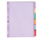 Intercalaires neutres plastique coloré A4+ Oxford 6 divisions multicolores - 1 jeu