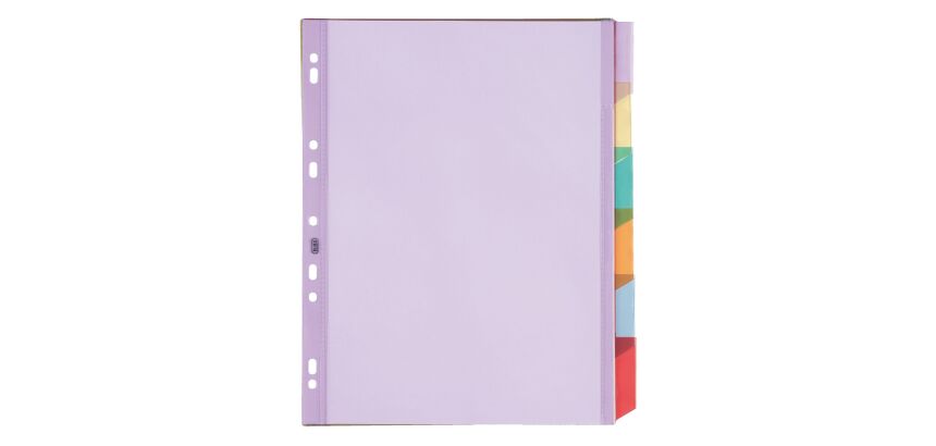 Intercalaires neutres plastique coloré A4+ Oxford 6 divisions multicolores - 1 jeu