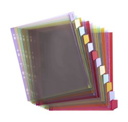 Separadores de PVC de colores Oxford A4+, 12 pestañas neutras multicolores (1 juego)