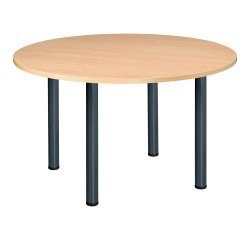 Vergadertafel B 120 cm 4 buisvormige poten Excellens