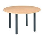 Table ronde 120 cm plateau hêtre pieds tube Essens