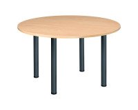 Table ronde 120 cm plateau hêtre pieds tube Essens