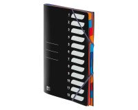 Carpeta clasificadora de plástico Ooford con solapas 12 divisiones negro