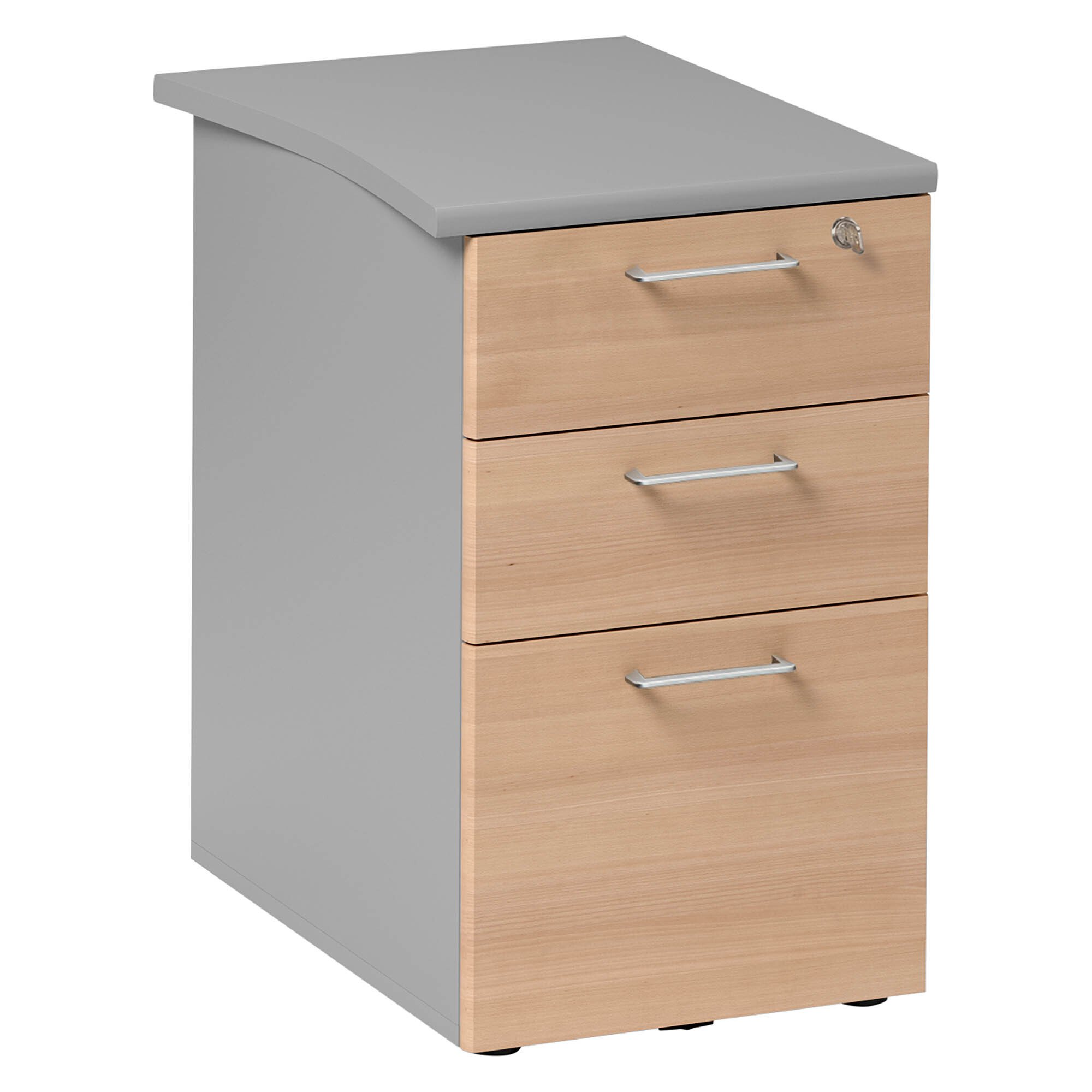 Caisson hauteur de bureau bois Quarta Plus 3 tiroirs