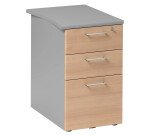 Caisson hauteur de bureau bois Quarta Plus 3 tiroirs