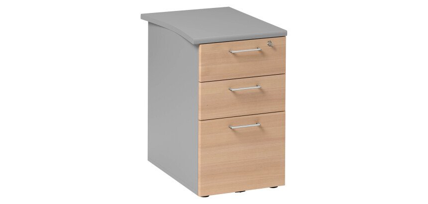 Caisson hauteur de bureau bois Quarta Plus 3 tiroirs