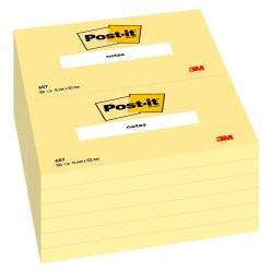 Notes repositionnables jaune classique Post-it 76 x 102 mm - bloc de 100 feuilles