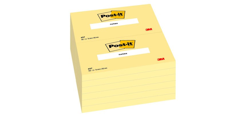 Notes repositionnables jaune classique Post-it 76 x 102 mm - bloc de 100 feuilles