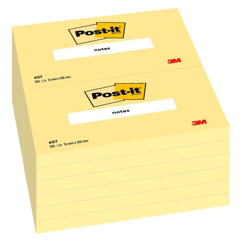 Notas adhesivas amarillas Post-it 76 x 102 mm