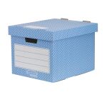Caisse archives mini carton Fellowes Style H 33,5 x L 40,4 x P 29,2 cm bleue