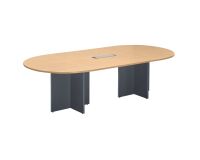 Tavolo da riunioni ovale modulare L140 x P 120 cm gambe a croce Excellens
