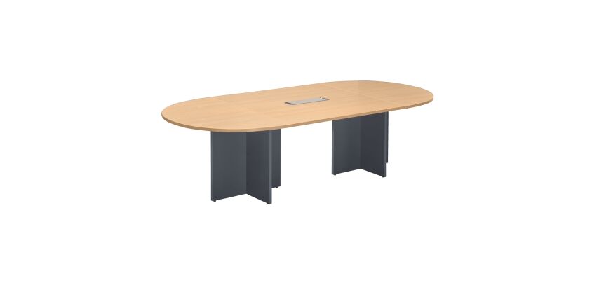 Tavolo da riunioni ovale modulare L140 x P 120 cm gambe a croce Excellens