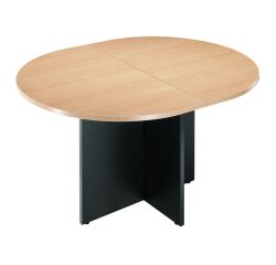 Convertible oval meeting table W140 x D120 cm with Excellens crossed legs.