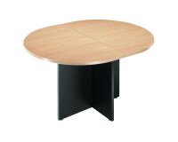 Convertible oval meeting table W140 x D120 cm with Excellens crossed legs.