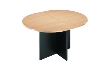 Tisch ovale Modularbesprechung L140 x T 120 cm Kreuzbeinpiedestal Excellens