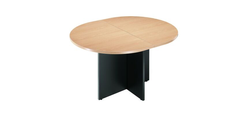 Table de réunion ovale L 140 cm plateau hêtre pieds croix Essens