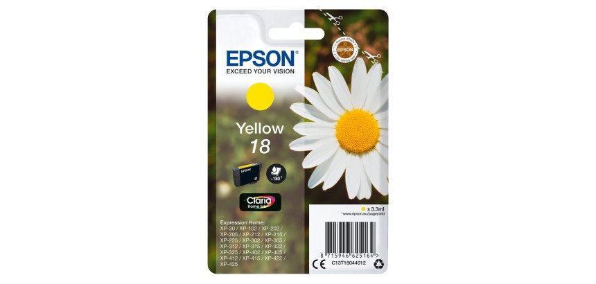 Epson 18 / CT18014012 Cartucho original amarillo  (180 páginas) 