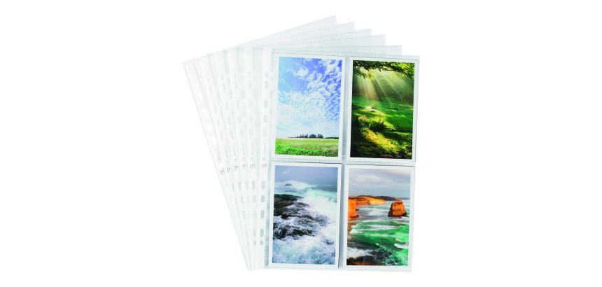 Pochettes transparentes perforées pour photos 10 x 15 cm Oxford 24 x 31 cm - Sachet de 10