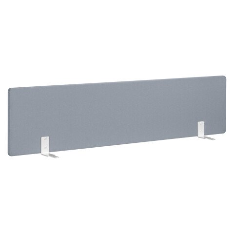 Panel de separación acústica gris 160 cm para escritorios Arko fijación blanca