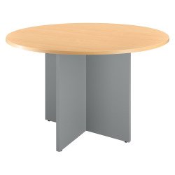 Table ronde 120 cm plateau hêtre pieds croix Essens