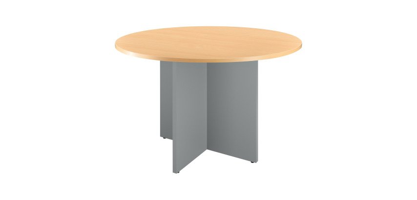 Table ronde 120 cm plateau hêtre pieds croix Essens