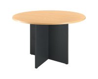 Table ronde 120 cm plateau hêtre pieds croix Essens
