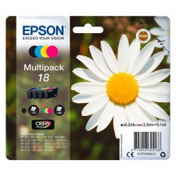 Epson 18 T180640 Pack 4 cartuchos originales negro + tricolor (175 + 3 x 180)