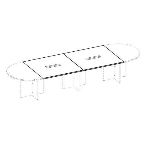 Extension pour table de réunion Excellens plateau hêtre pied croix