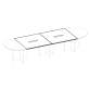 Extension pour table de réunion Excellens plateau hêtre pied croix