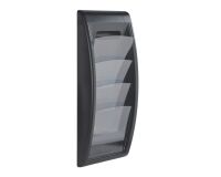 Paperflow Wall Mountable Literature Display Polystyrene A4 Black 290 x 95 x 650mm