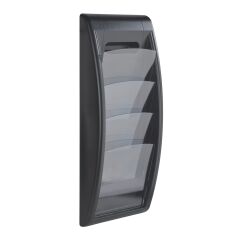 Paperflow Wall Mountable Literature Display Polystyrene A4 Black 290 x 95 x 650mm