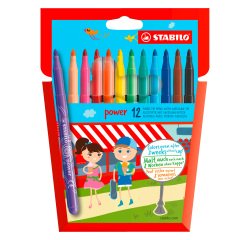 Etui 12 Faserschreiber Stabilo