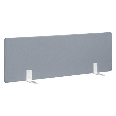 Panel de separación acústica gris 140 cm para escritorios Arko fijación blanca