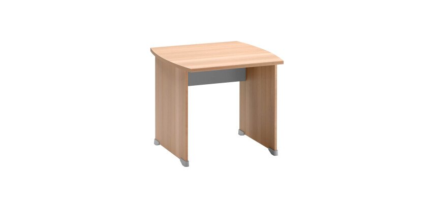 Straight desk Quarta Plus with solid wood base