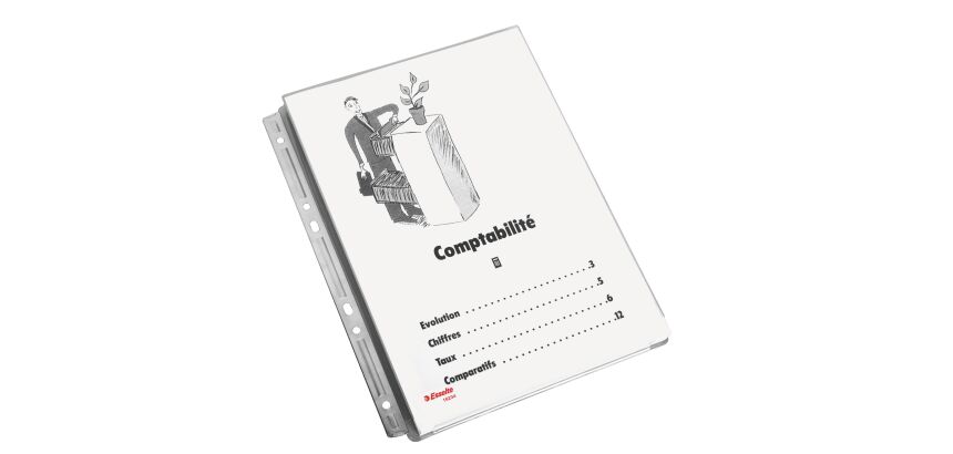 Pochette transparente perforée bande métallique à soufflets Esselte A4 PVC incolore - Sachet de 3