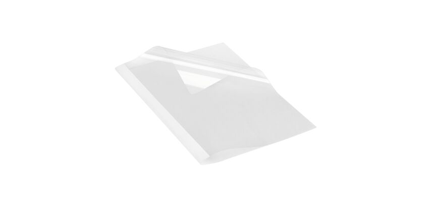 Bindumschlag Rücken 3 mm Weiß-transparent