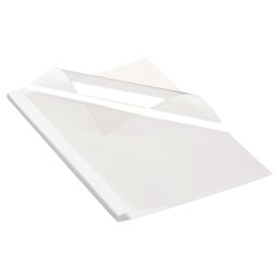 Bindumschlag Rücken 6 mm Weiß-transparent