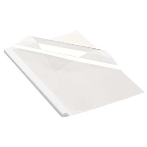 Book bound file with back 6 mm, 250 g - white, transparent