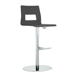 Tabouret réglable Celsio coque bois multiplis finition laquée anthracite - pied disque