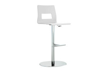 Tabouret réglable Celsio coque bois multiplis finition laquée pied disque