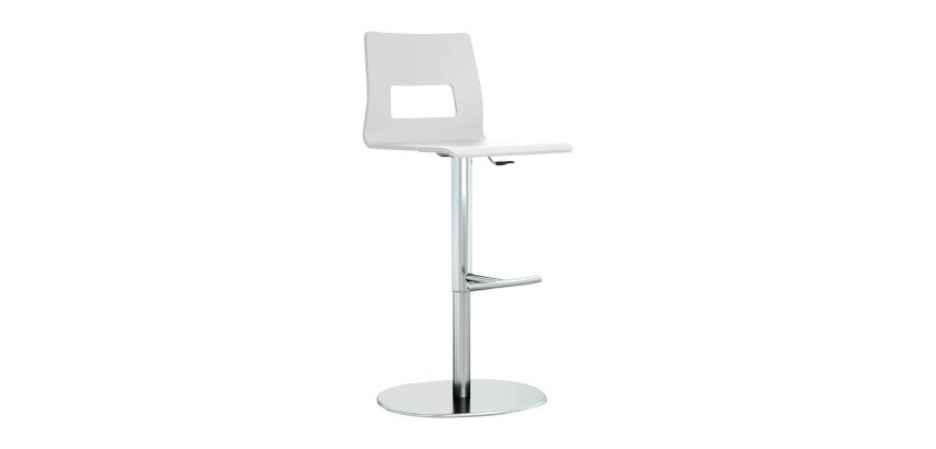 Tabouret réglable Celsio coque bois multiplis finition laquée pied disque