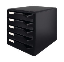 Módulo archivador de 5 cajones Leitz negro