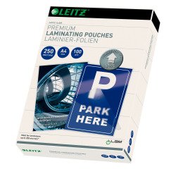 Paquete de 100 fundas de plastificación térmica Leitz I-Lam A4, 2 x 250 µ, brillante